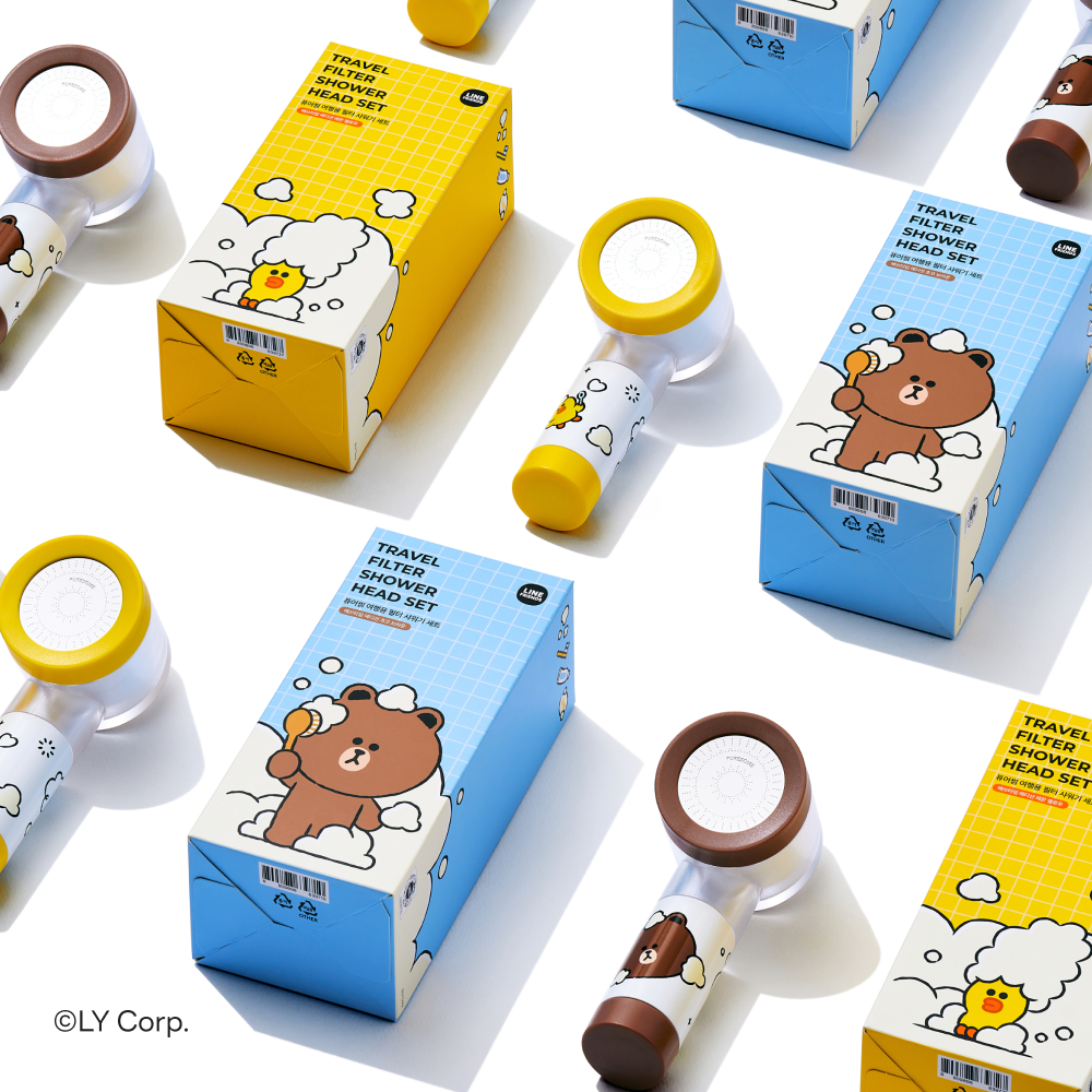LINE FRIENDS旅行用迷你蓮蓬頭 PURESOME Travel Filter Shower Head Set Bath Time Edition