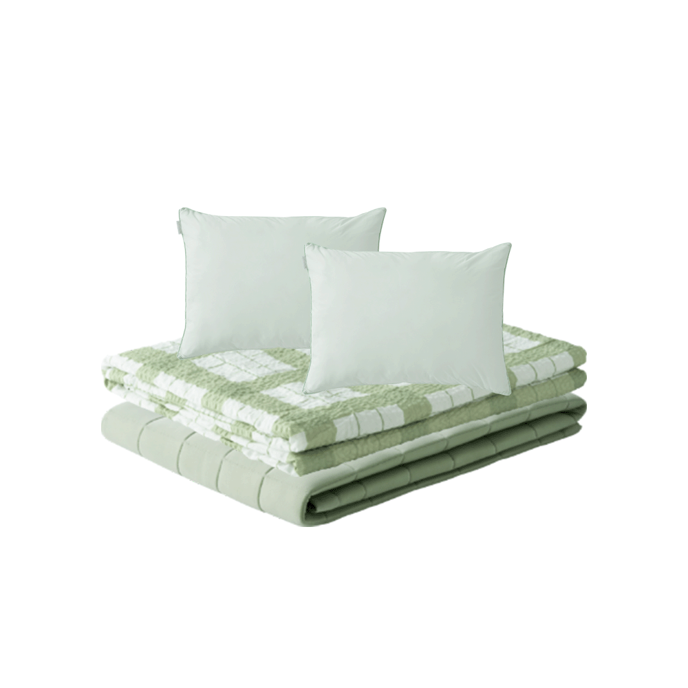 防蚊涼涼被組 格紋系列(雙人) Solsol Cool Bundle(Queen)